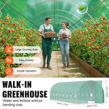 Canopies & Gazebos: VEVOR Walk-in Tunnel Greenhouse 27.38x9.5x7.38ft Galvanized Frame PE Cover Green