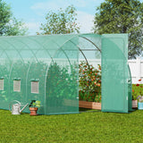 Canopies & Gazebos: VEVOR Walk-in Tunnel Greenhouse 27.38x9.5x7.38ft Galvanized Frame PE Cover Green