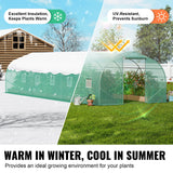 Greenhouses & Accessories: VEVOR Walk-in Tunnel Greenhouse, 29.5x9.8x6.6 ft Hoop House Greenhouse Tunnel, Peaked Roof Plant Hot House with Galvanized Steel Frame, Green PE Cover, Roll-up Zipper Door and 12 Windows for Outdoor