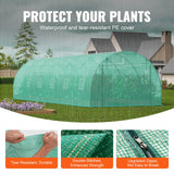 Canopies & Gazebos: VEVOR Walk-in Tunnel Greenhouse 29.2x9.7x6.5ft Galvanized Frame PE Cover Green