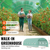 Canopies & Gazebos: VEVOR Walk-in Tunnel Greenhouse 29.2x9.7x6.5ft Galvanized Frame PE Cover Green