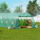 Canopies & Gazebos: VEVOR Walk-in Tunnel Greenhouse 29.2x9.7x6.5ft Galvanized Frame PE Cover Green