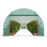 Canopies & Gazebos: VEVOR Walk-in Tunnel Greenhouse 29.2x9.7x6.5ft Galvanized Frame PE Cover Green