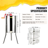 Basketball & Basketball Accessories: VEVOR Manual Honey Extractor, 3 Frames Honey Spinner Extractor, Stainless Steel Beekeeping Extraction, Honeycomb Drum Spinner with Lid, Apiary Centrifuge Equipment with Height Adjustable Stand