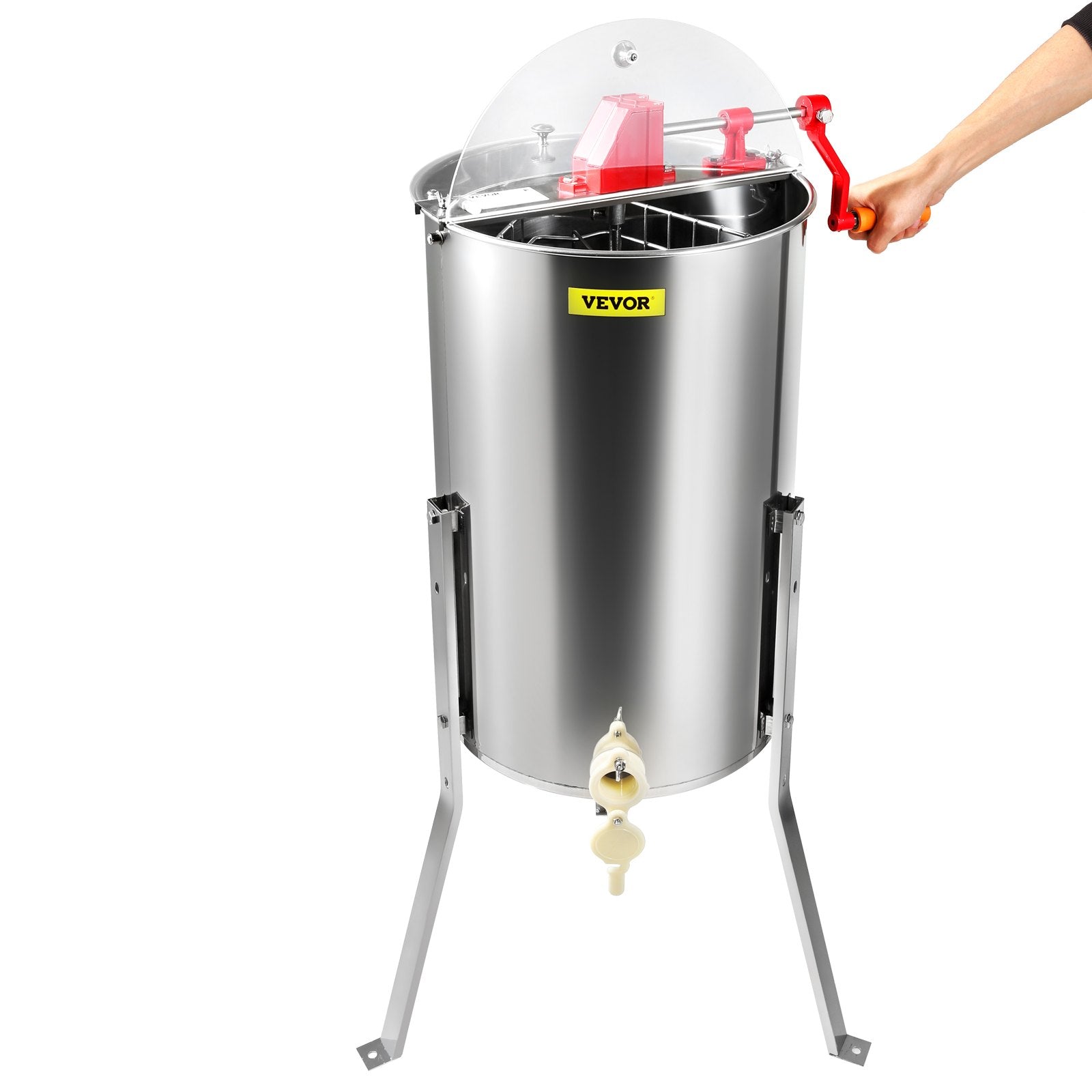 Basketball & Basketball Accessories: VEVOR Manual Honey Extractor, 3 Frames Honey Spinner Extractor, Stainless Steel Beekeeping Extraction, Honeycomb Drum Spinner with Lid, Apiary Centrifuge Equipment with Height Adjustable Stand