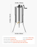 Beekeeping: VEVOR Honey Extractor, 2 Frame Manual Honey Spinner with Transparent Lid, Stainless Steel Honeycomb Drum Spinner with Height Adjustable Stand, Honeycomb Extraction Centrifuge Equipment for Beekeeping