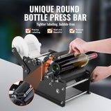 Kitchen & Bathroom DIY: VEVOR Manual Round Labeling Machine, 15-20pcs/min, Bottle Label Applicator for Round Bottles, Adjustable Manual Round Bottle Labeler Suitable for Round Bottle Diameter 20-120 mm (with Pressing Bar)