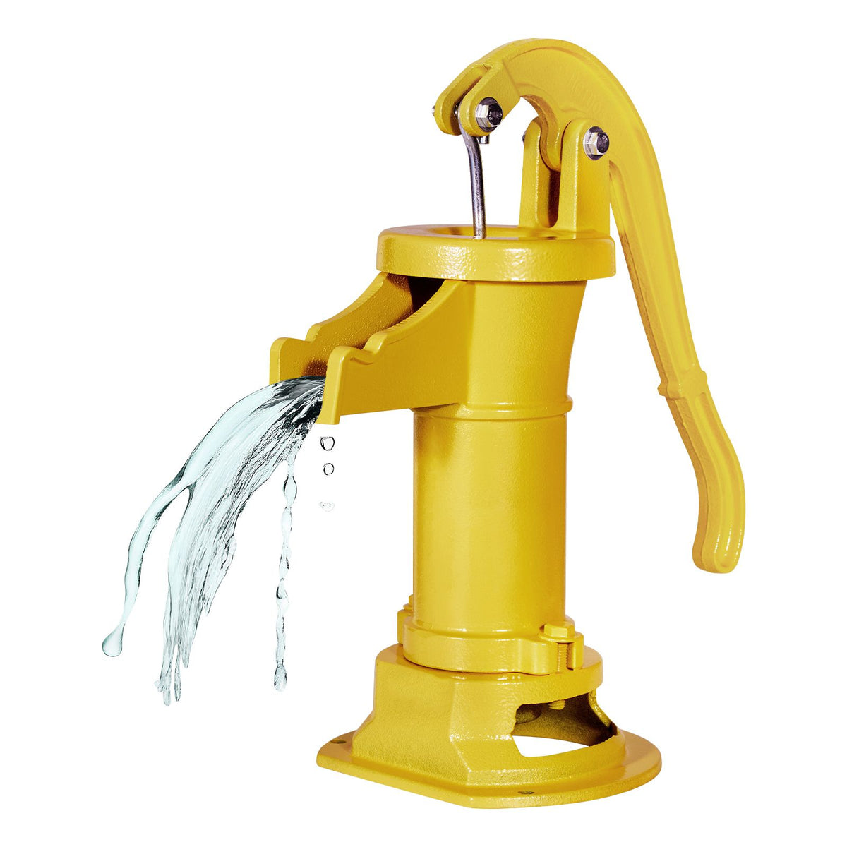 Well Hand Pitcher Pump, 25 ft Maximum Lift, Antique Cast Iron Manual Hand Water Pump, NPT 1-1/4 in Connection, Easy Installation, Old Fashioned for Outdoor Garden, Pond, Backyard, Farm, Yellow