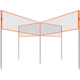 Basketball & Basketball Accessories: VEVOR 4-Way Volleyball Net, Adjustable Height Badminton Net Set for Backyard Beach Lawn, Outdoor Portable Volleyball Net with Carrying Bag, 4 Square Quick Assemble Game Set For Kids And Adults