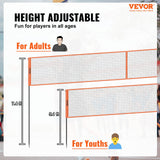 Basketball & Basketball Accessories: VEVOR 4-Way Volleyball Net, Adjustable Height Badminton Net Set for Backyard Beach Lawn, Outdoor Portable Volleyball Net with Carrying Bag, 4 Square Quick Assemble Game Set For Kids And Adults