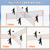 Basketball & Basketball Accessories: VEVOR 4-Way Volleyball Net, Adjustable Height Badminton Net Set for Backyard Beach Lawn, Outdoor Portable Volleyball Net with Carrying Bag, 4 Square Quick Assemble Game Set For Kids And Adults