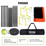 Basketball & Basketball Accessories: VEVOR 4-Way Volleyball Net, Adjustable Height Badminton Net Set for Backyard Beach Lawn, Outdoor Portable Volleyball Net with Carrying Bag, 4 Square Quick Assemble Game Set For Kids And Adults