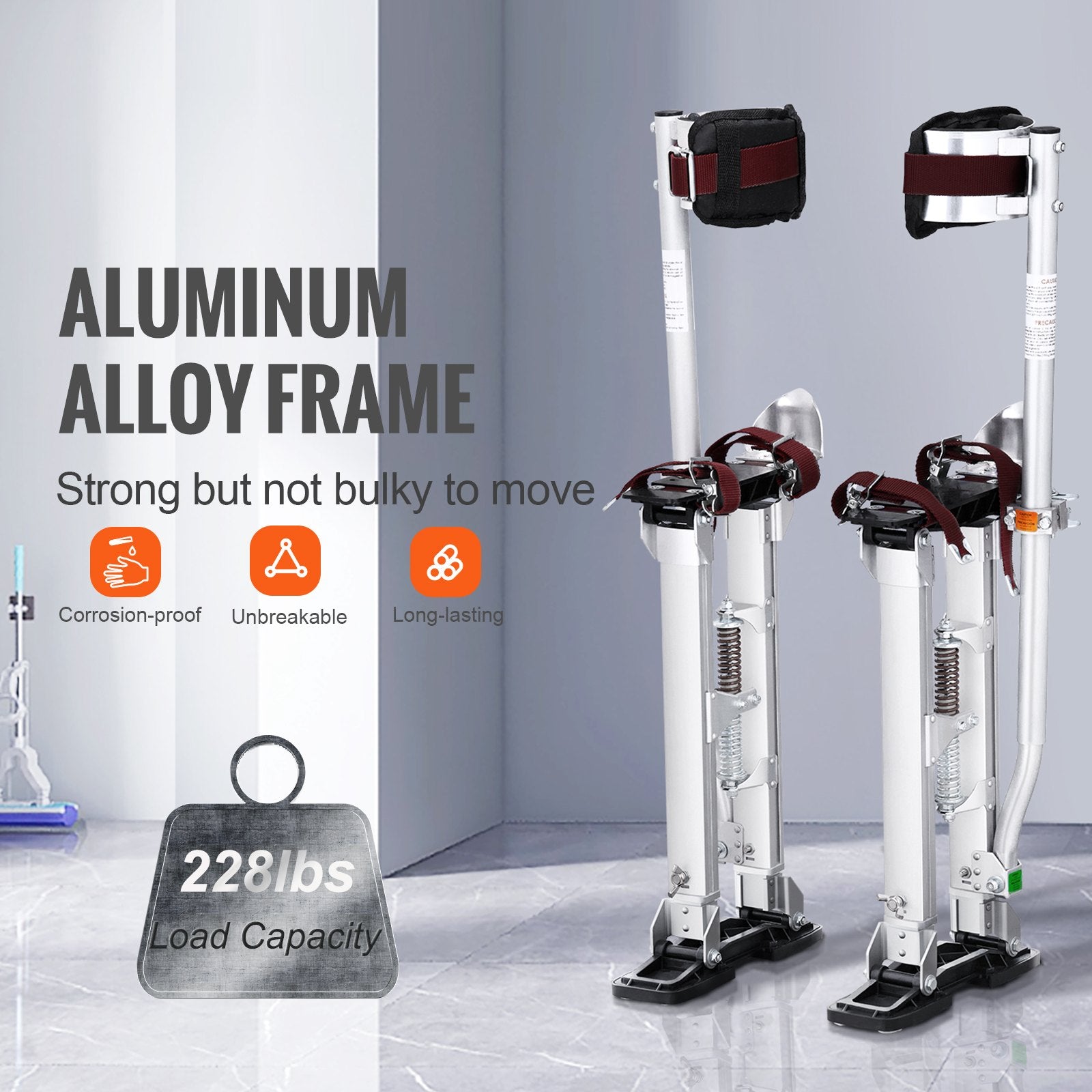 Automotive Repair & Speciality Tools: VEVOR Drywall Stilts Aluminum Tool Stilts 45.7-76.2cm Adjustable Painting Taping