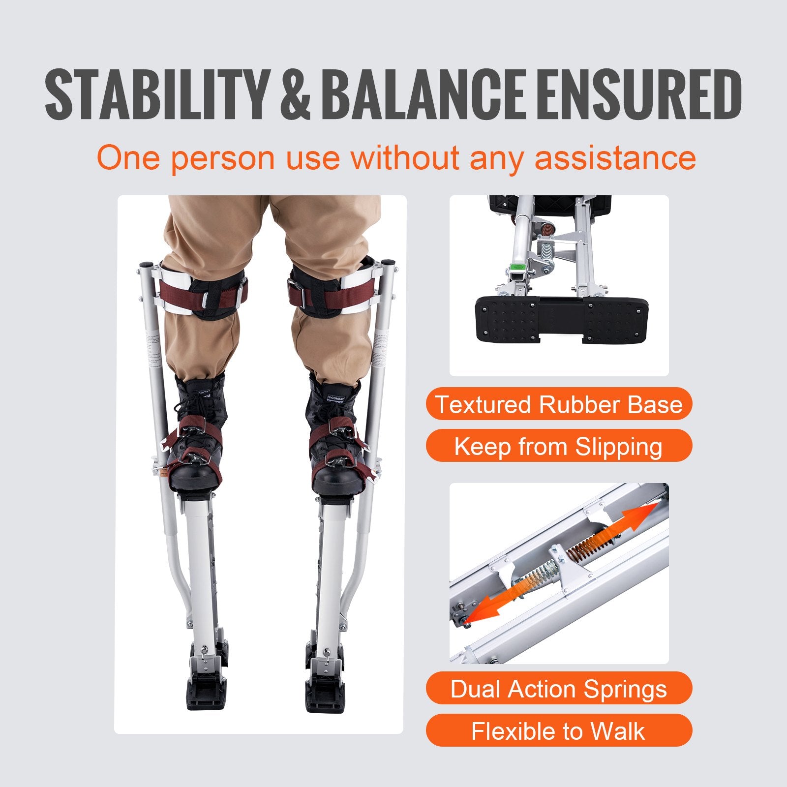 Automotive Repair & Speciality Tools: VEVOR Drywall Stilts Aluminum Tool Stilts 45.7-76.2cm Adjustable Painting Taping
