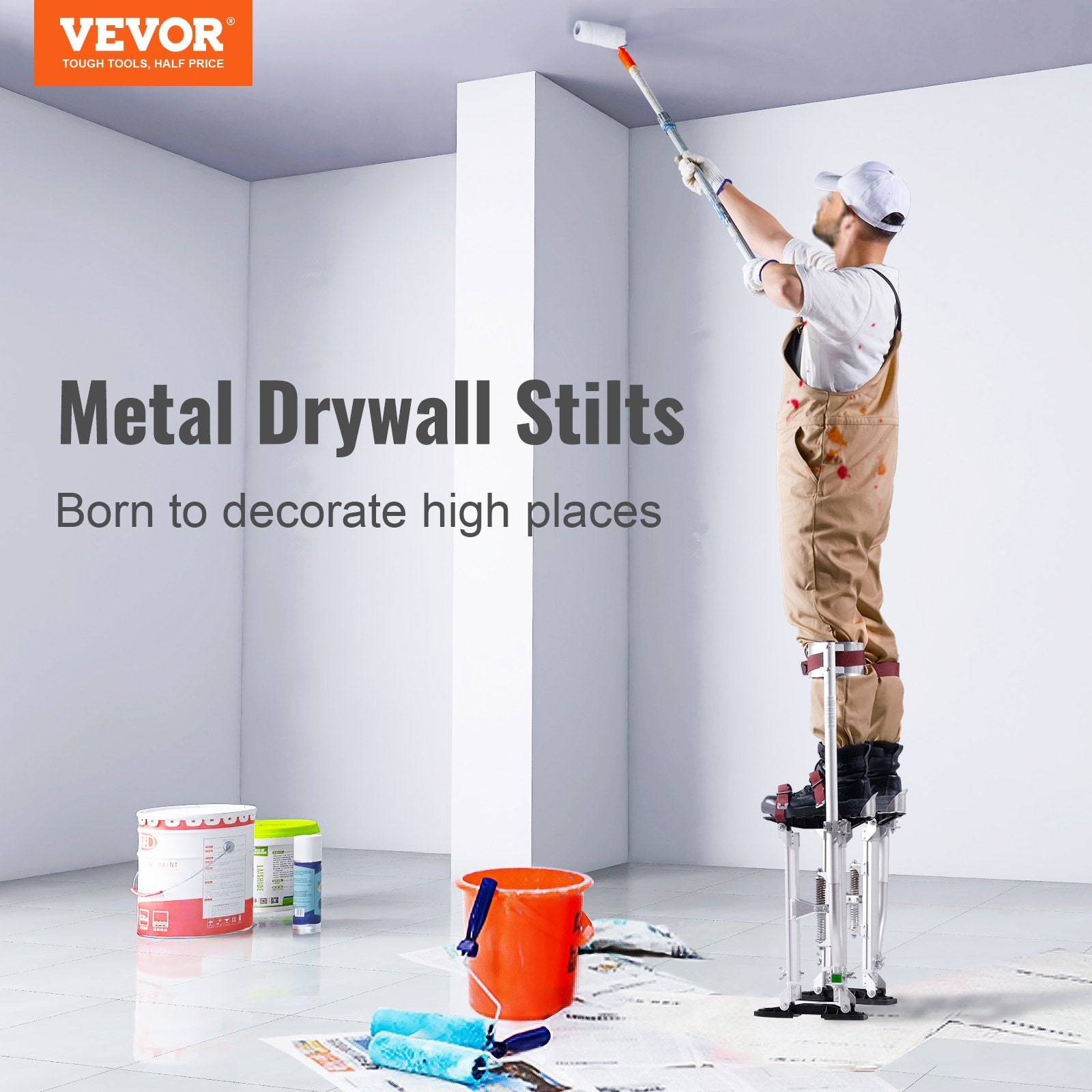 Automotive Repair & Speciality Tools: VEVOR Drywall Stilts Aluminum Tool Stilts 45.7-76.2cm Adjustable Painting Taping
