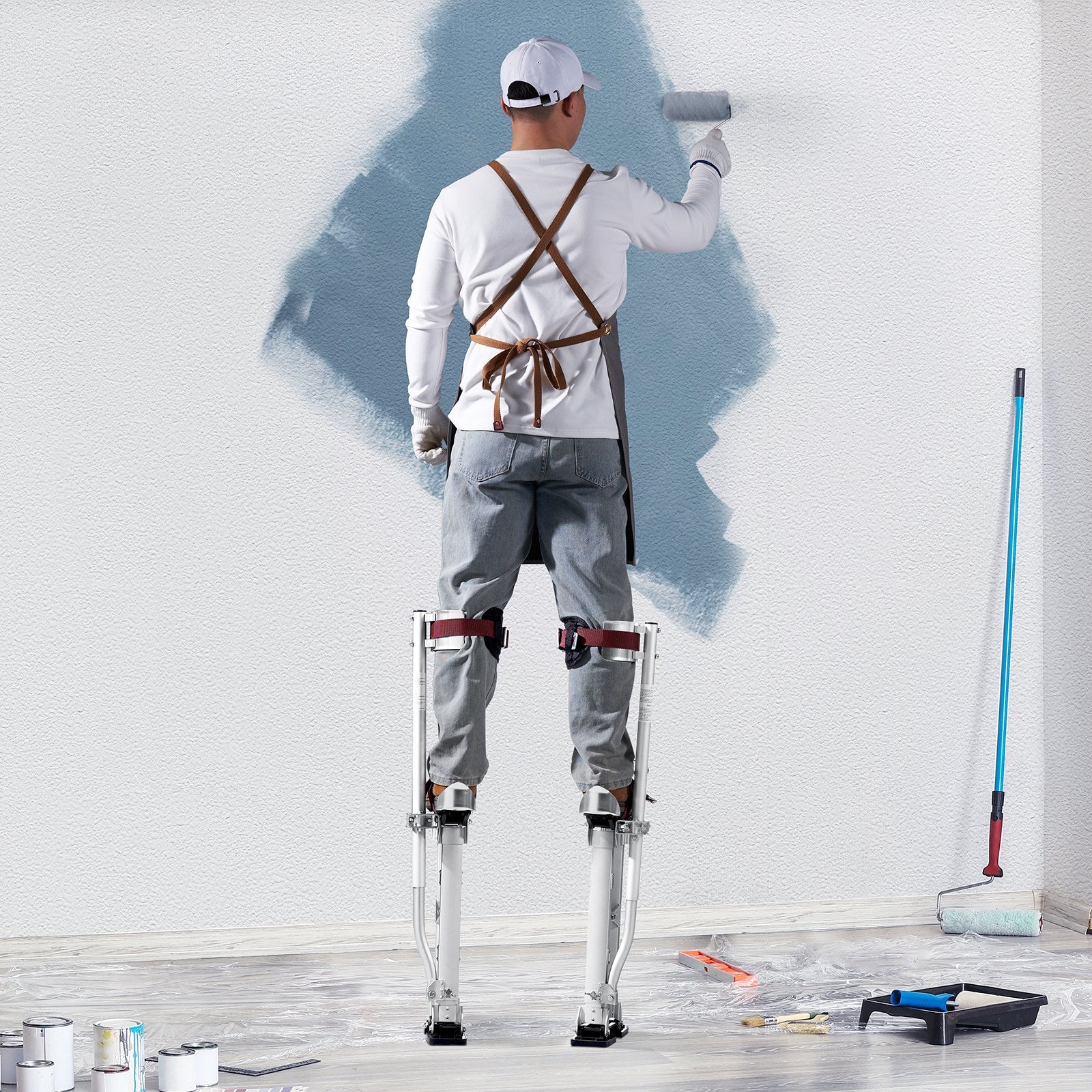 Automotive Repair & Speciality Tools: VEVOR Drywall Stilts Aluminum Tool Stilts 45.7-76.2cm Adjustable Painting Taping