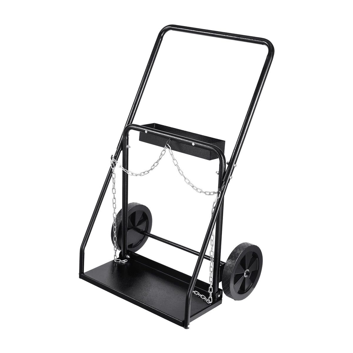 Dual Welding Cylinder Cart, Oxygen Acetylene Tank Cart with 440LBS Static Weight Capacity, 10-Inch Solid Wheels and Tank Storage Safety Chains, Suitable for Double 12.5-Inch Dia. Gas Cylinders