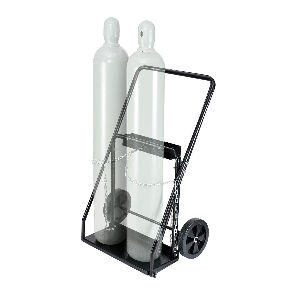 Dual Welding Cylinder Cart, Oxygen Acetylene Tank Cart with 440LBS Static Weight Capacity, 10-Inch Solid Wheels and Tank Storage Safety Chains, Suitable for Double 12.5-Inch Dia. Gas Cylinders