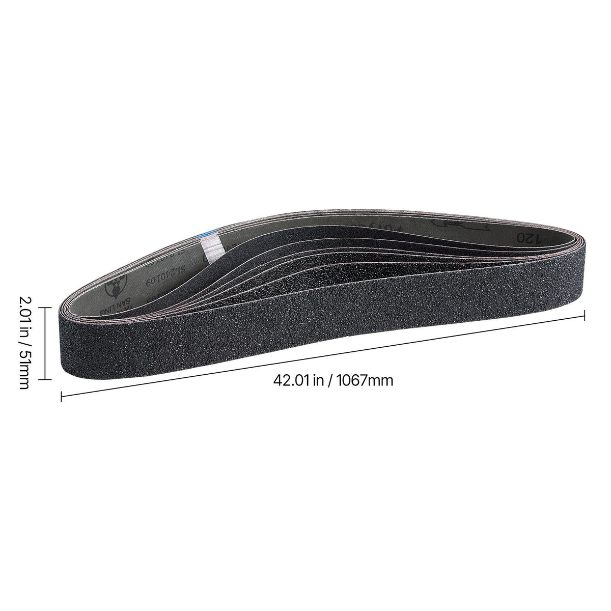 Sanding Belts, 50mm x 1066mm Belt Sander Sanding Belts, 6 PCS (Each of 36 40 60 80 100 120 Assorted Grits) Silicon Carbide for Knife Sharpening, Metalworking, Composites, Plastic Finishing