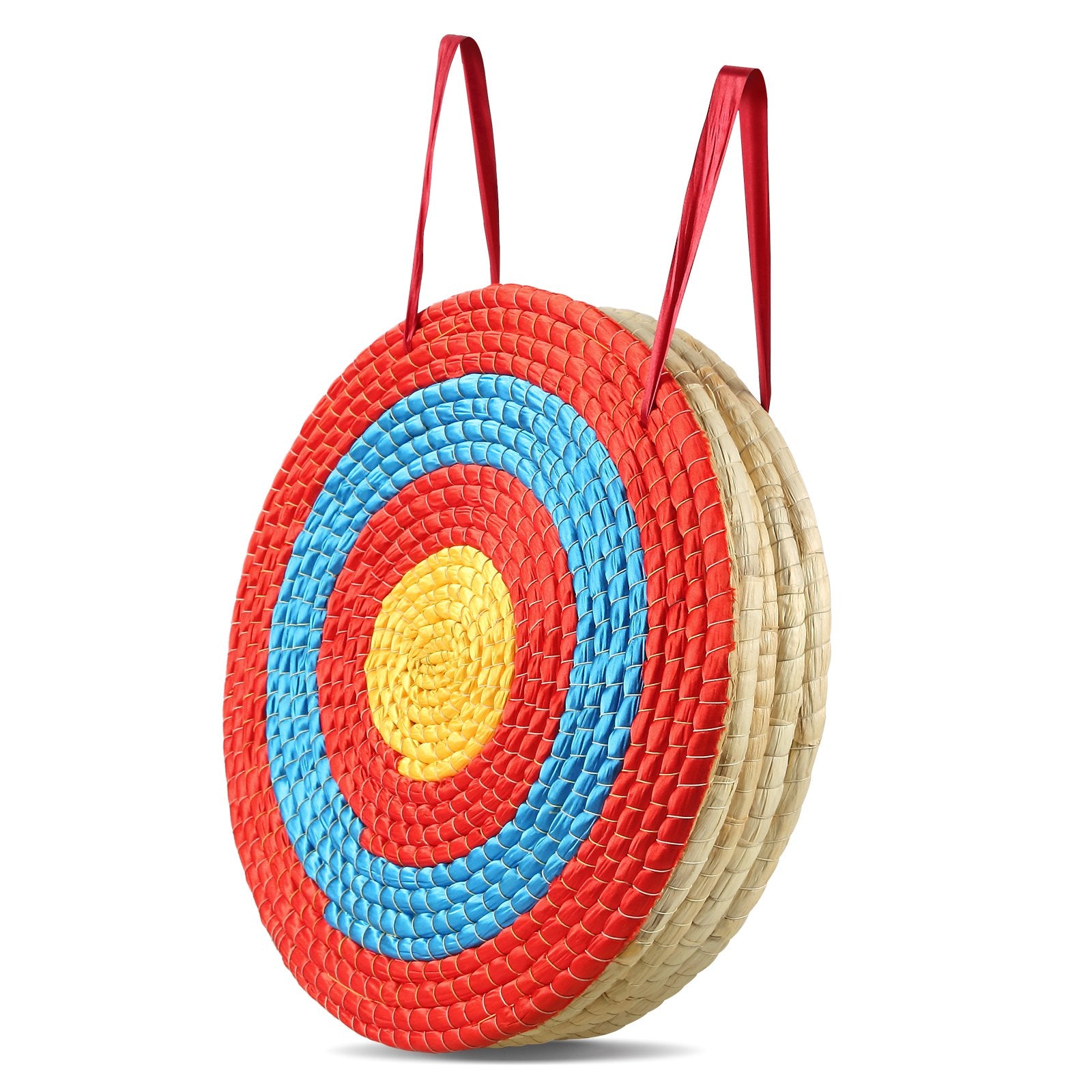 Outdoor Play Equipment: VEVOR Archery Target, 5 Layers 20" Arrow Target, Traditional Solid Straw Round Archery Target Shooting Bow, Hand-Made Arrows Target, Coloured Rope Target for Backyard Outdoor Hunting Shooting Practice