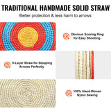 Outdoor Play Equipment: VEVOR Archery Target, 5 Layers 20" Arrow Target, Traditional Solid Straw Round Archery Target Shooting Bow, Hand-Made Arrows Target, Coloured Rope Target for Backyard Outdoor Hunting Shooting Practice