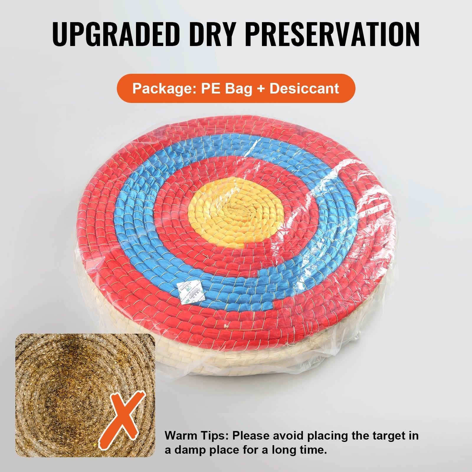 Outdoor Play Equipment: VEVOR Archery Target, 5 Layers 20" Arrow Target, Traditional Solid Straw Round Archery Target Shooting Bow, Hand-Made Arrows Target, Coloured Rope Target for Backyard Outdoor Hunting Shooting Practice