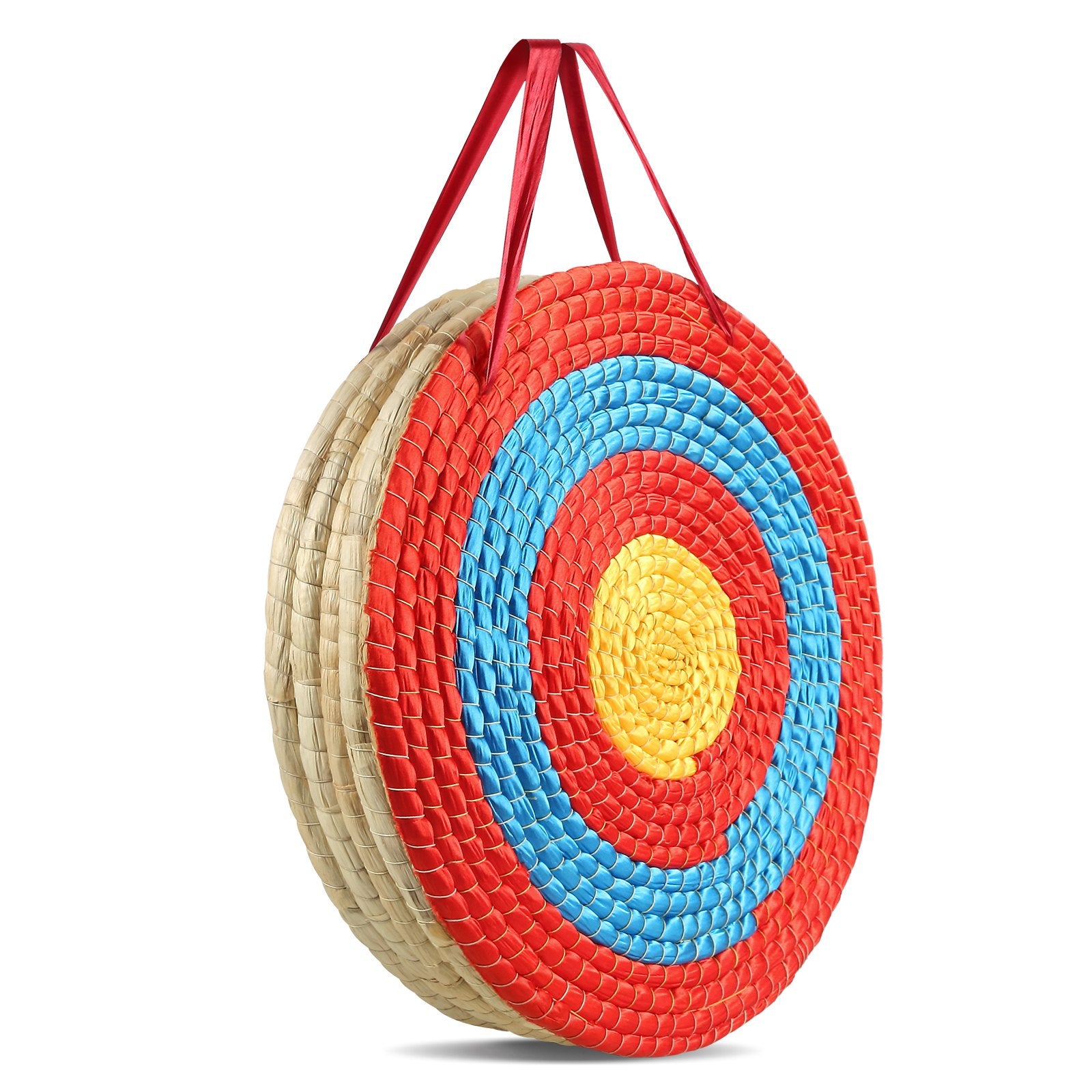 Outdoor Play Equipment: VEVOR Archery Target, 5 Layers 20" Arrow Target, Traditional Solid Straw Round Archery Target Shooting Bow, Hand-Made Arrows Target, Coloured Rope Target for Backyard Outdoor Hunting Shooting Practice