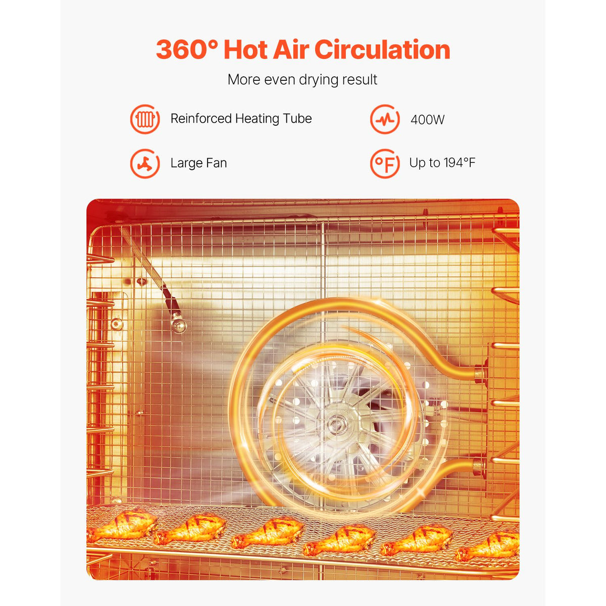 Food Dehydrator Machine, 8 Stainless Steel Trays, 400W Electric Food Dryer with Adjustable Temperature & 24-Hour Timer, Freeze Dryer for Jerky, Meat, Fruit, Vegetables, Herbs, Dog Treats