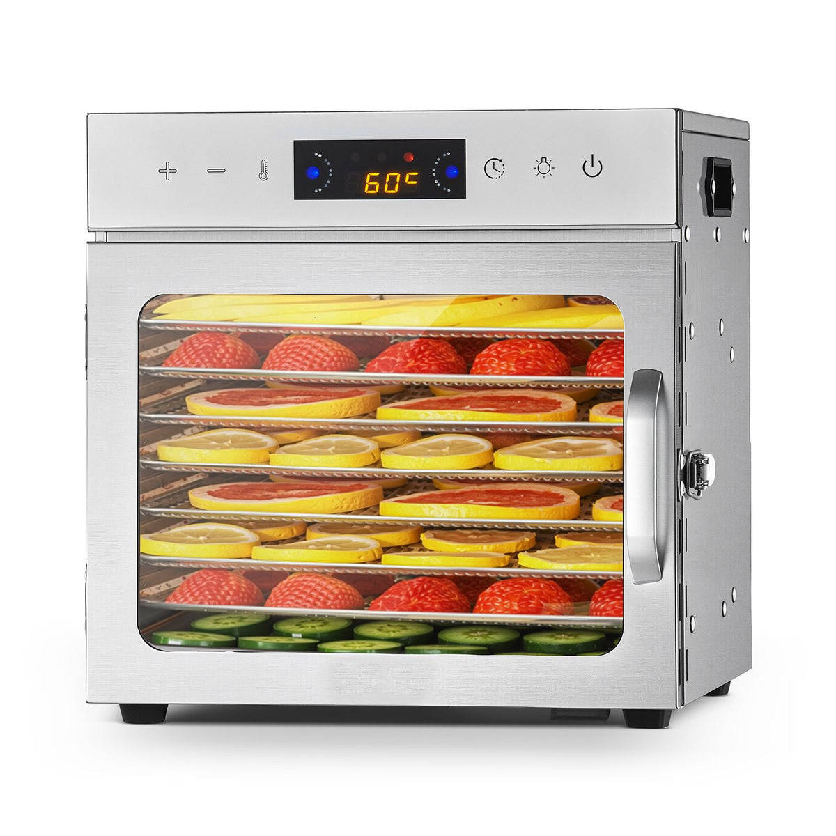 Food Dehydrator Machine, 8 Stainless Steel Trays, 400W Electric Food Dryer with Adjustable Temperature & 24-Hour Timer, Freeze Dryer for Jerky, Meat, Fruit, Vegetables, Herbs, Dog Treats