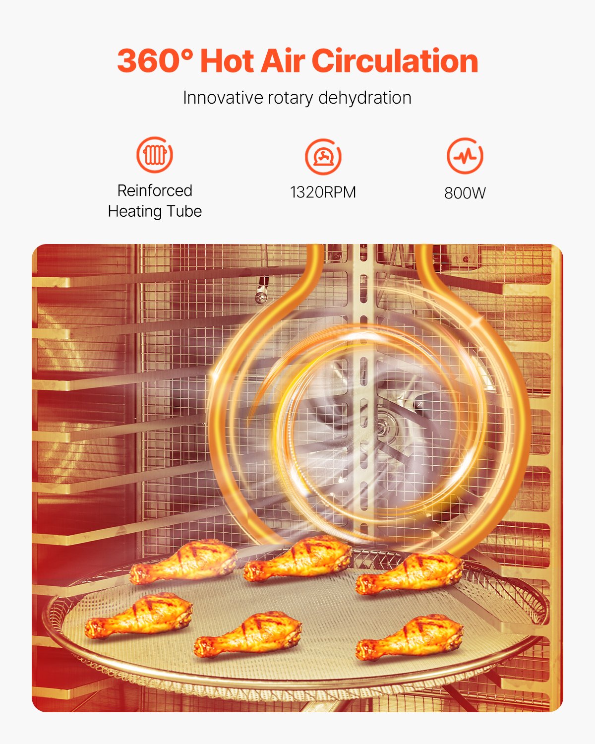 Food Dehydrators: VEVOR 12 Trays Rotary Food Dehydrator Machine Stainless Steel 800W Fruit Drying