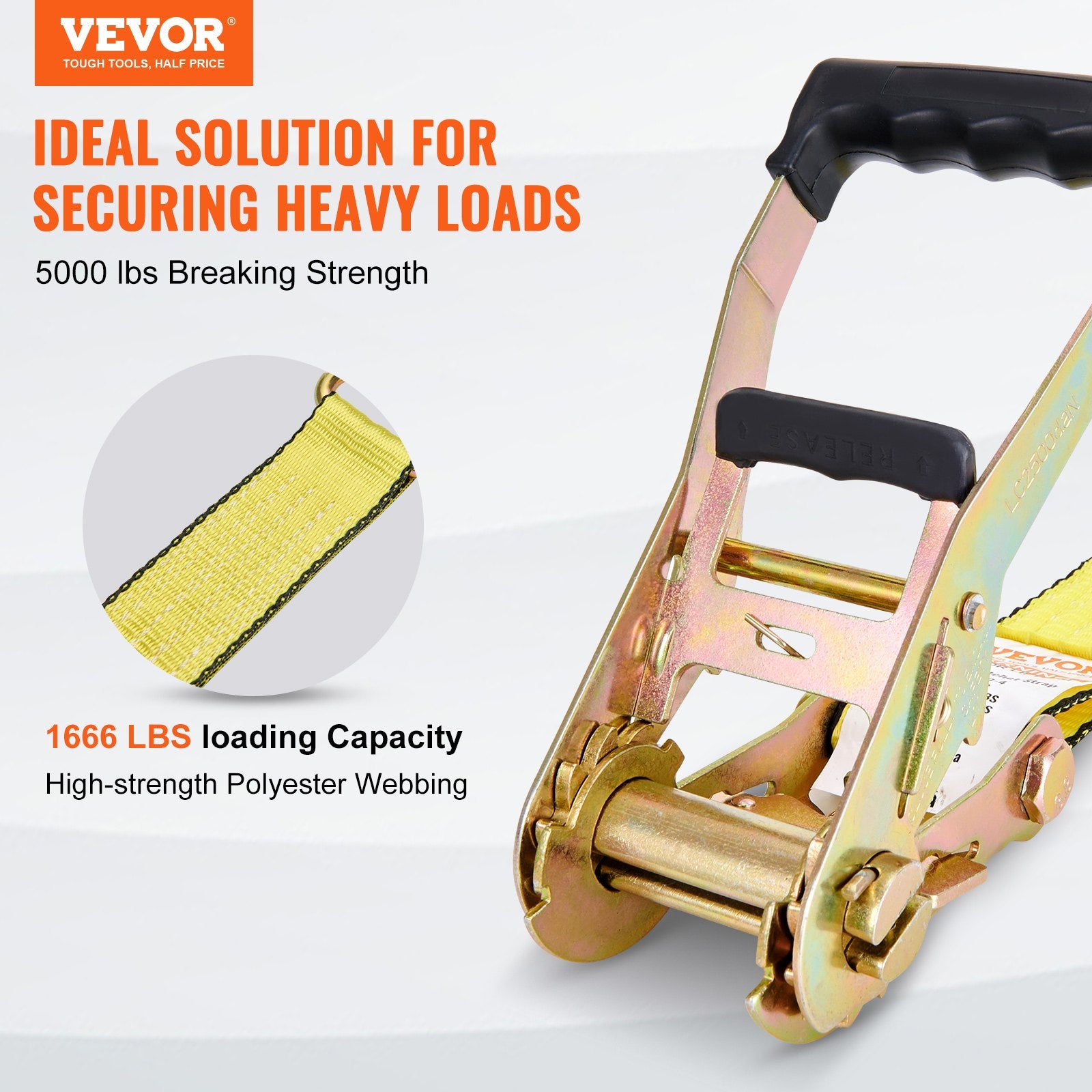 Test Kits: VEVOR 4 Pack Ratchet Tie Down Straps 5000 lbs 2