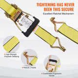 Test Kits: VEVOR 4 Pack Ratchet Tie Down Straps 5000 lbs 2