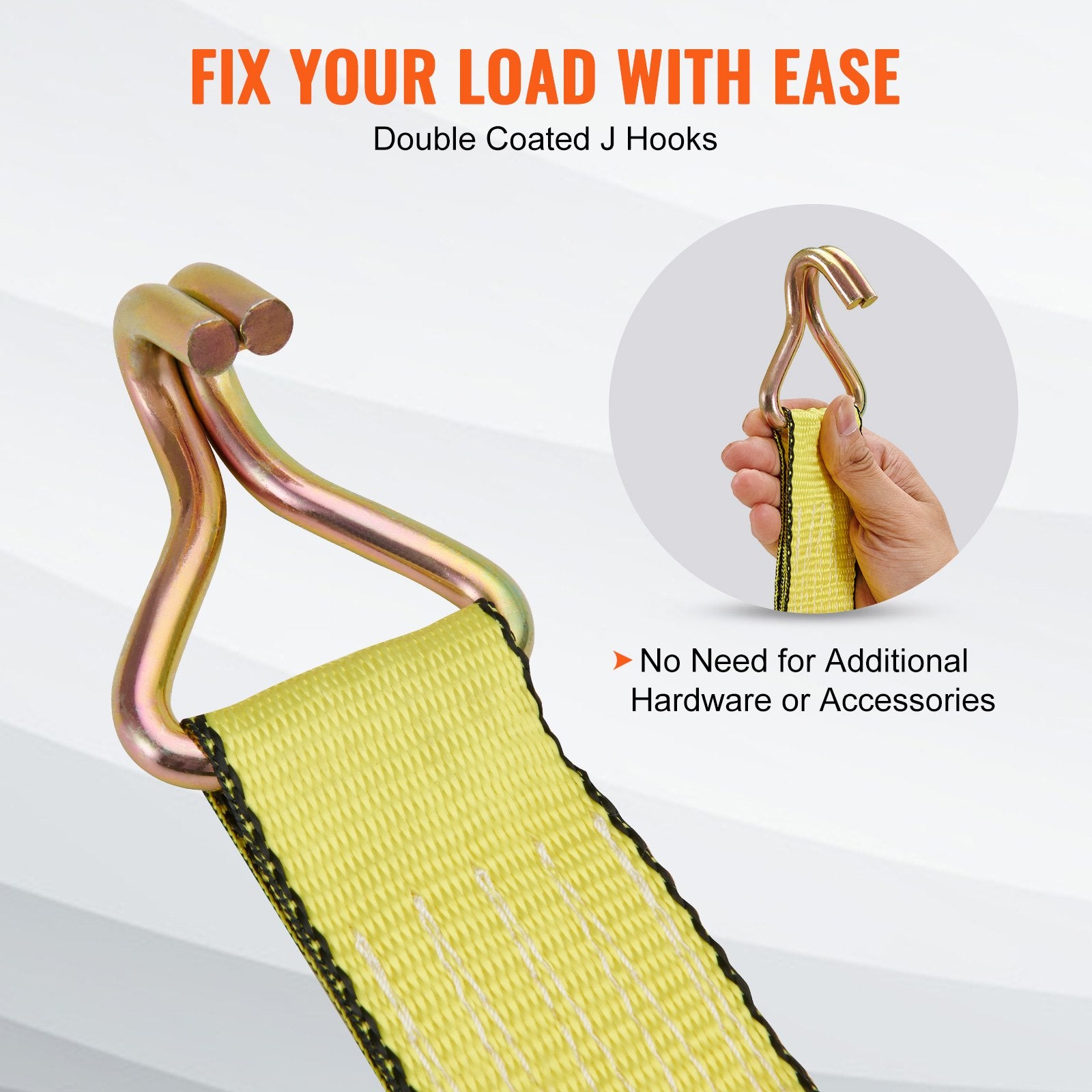 Test Kits: VEVOR 4 Pack Ratchet Tie Down Straps 5000 lbs 2
