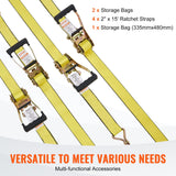 Test Kits: VEVOR 4 Pack Ratchet Tie Down Straps 5000 lbs 2