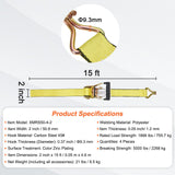 Test Kits: VEVOR 4 Pack Ratchet Tie Down Straps 5000 lbs 2