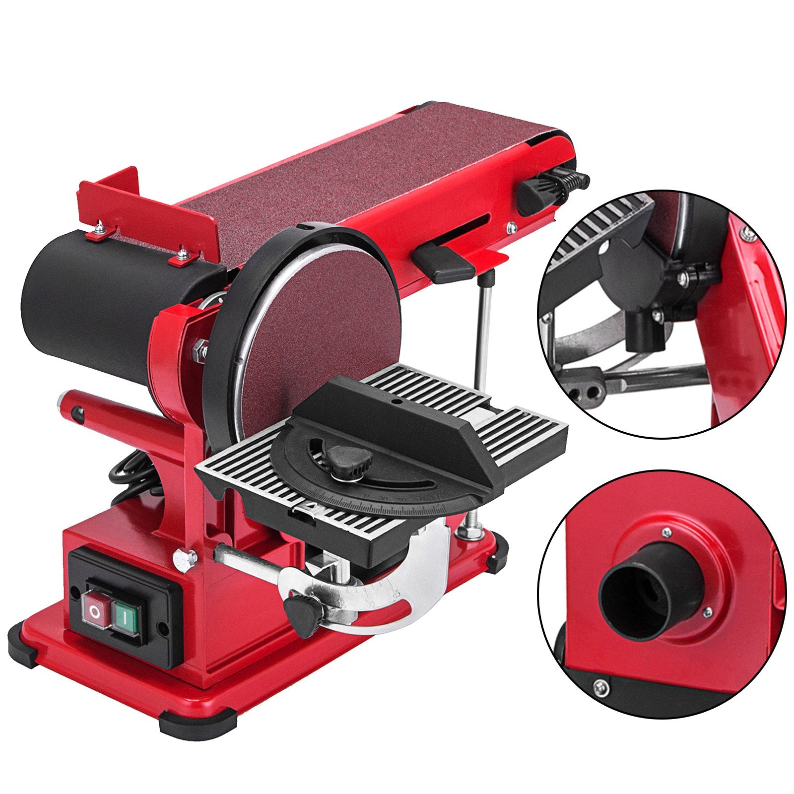 Sanding Accessories: VEVOR Belt Sander 4" x 36", Disc Combo Sander 6",Electric Adjustable Bench Belt Sander 375W,Grinder Bench Sanding Machine With 4 Rubber Foot Pad