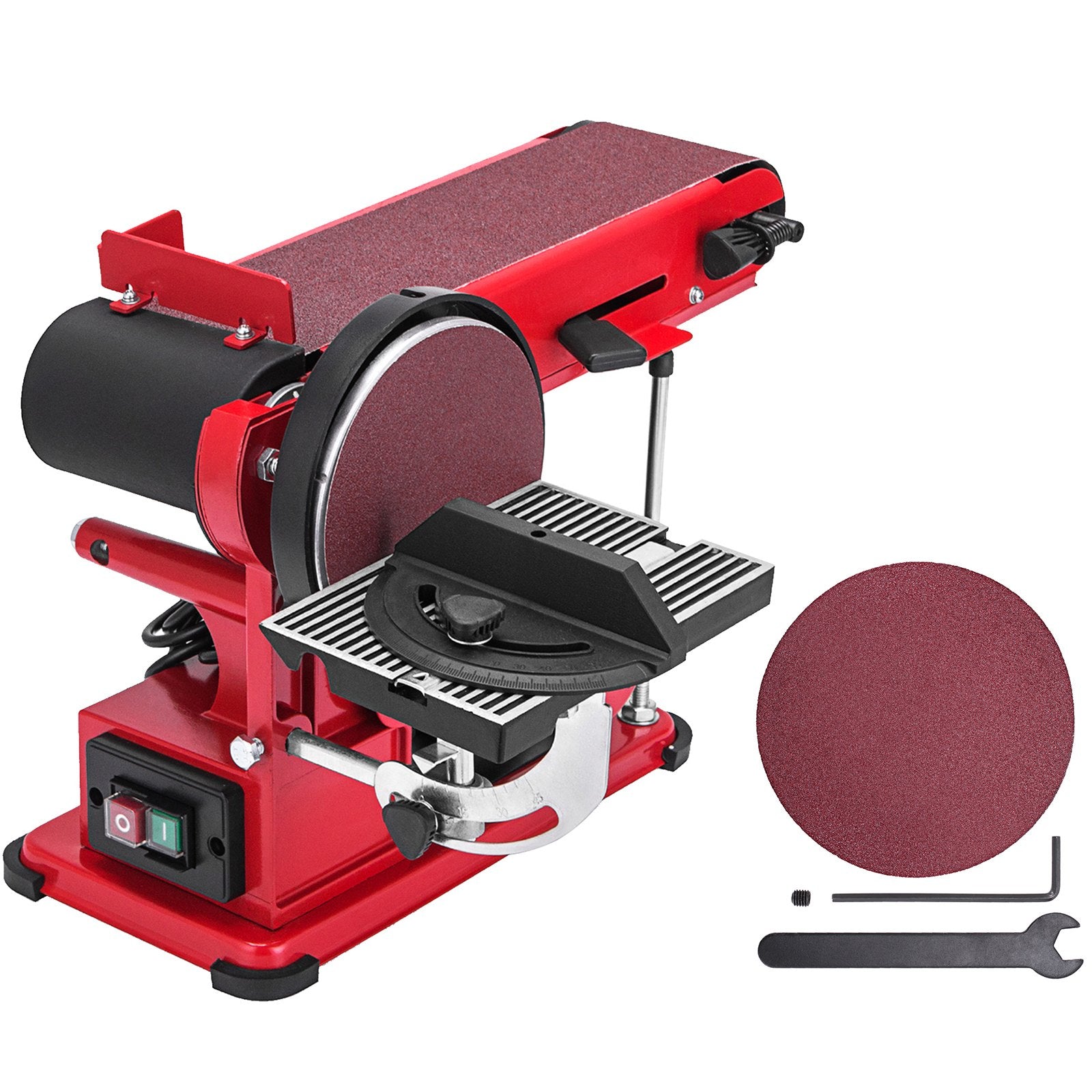 Sanding Accessories: VEVOR Belt Sander 4" x 36", Disc Combo Sander 6",Electric Adjustable Bench Belt Sander 375W,Grinder Bench Sanding Machine With 4 Rubber Foot Pad