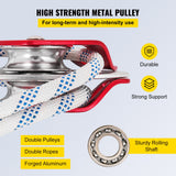 Chainsaws: VEVOR Twin Sheave Block and Tackle 1.02-1.27cm 3048-6096cm Twin Sheave Block with Braid Rope 2993.71-3494.93kgs Double Pulley Rigging