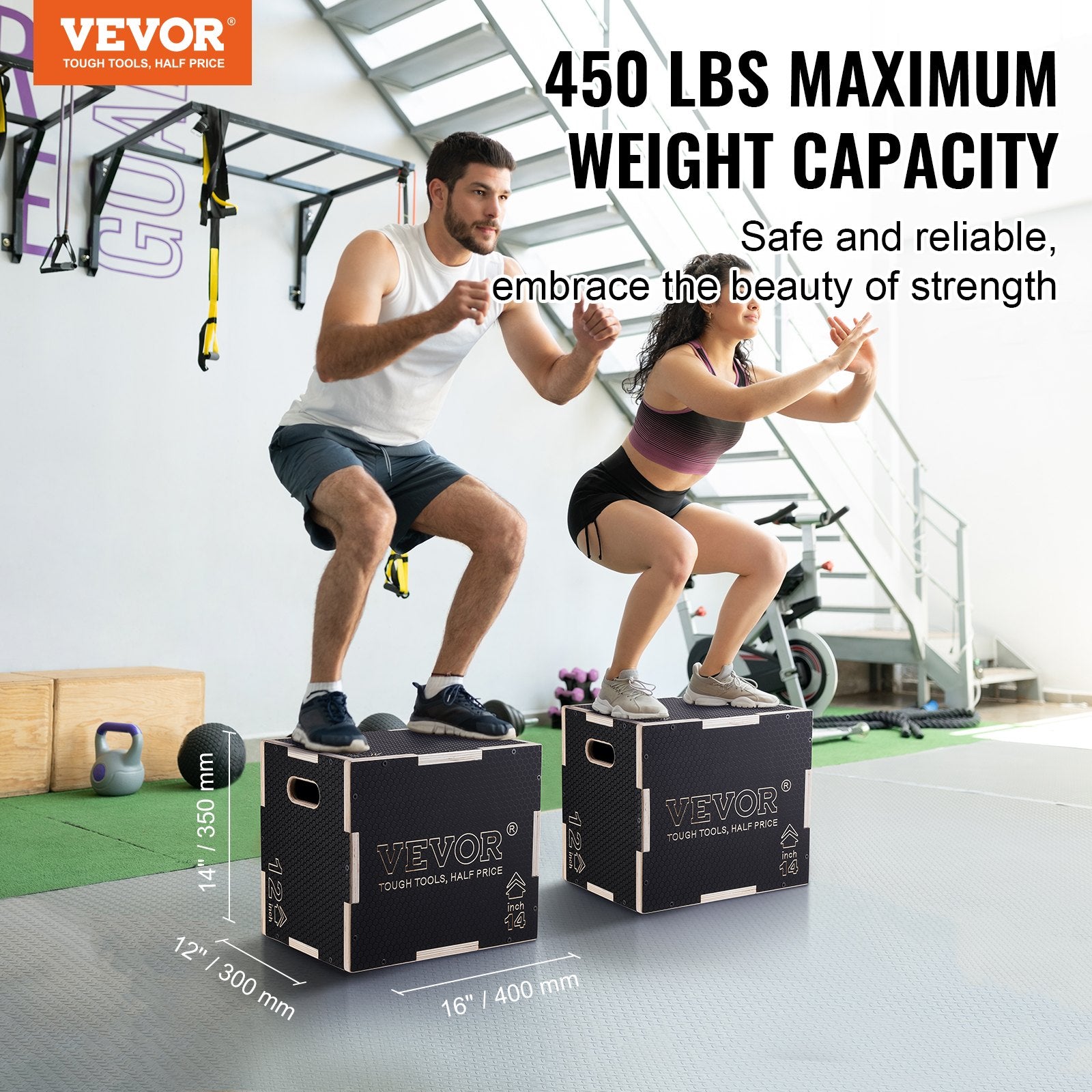 Basketball & Basketball Accessories: VEVOR 3 in 1 Plyometric Jump Box, 16/14/12 Inch Wooden Plyo Box, Platform & Jumping Agility Box, Anti-Slip Fitness Exercise Step Up Box for Home Gym Training, Conditioning Strength Training, Black