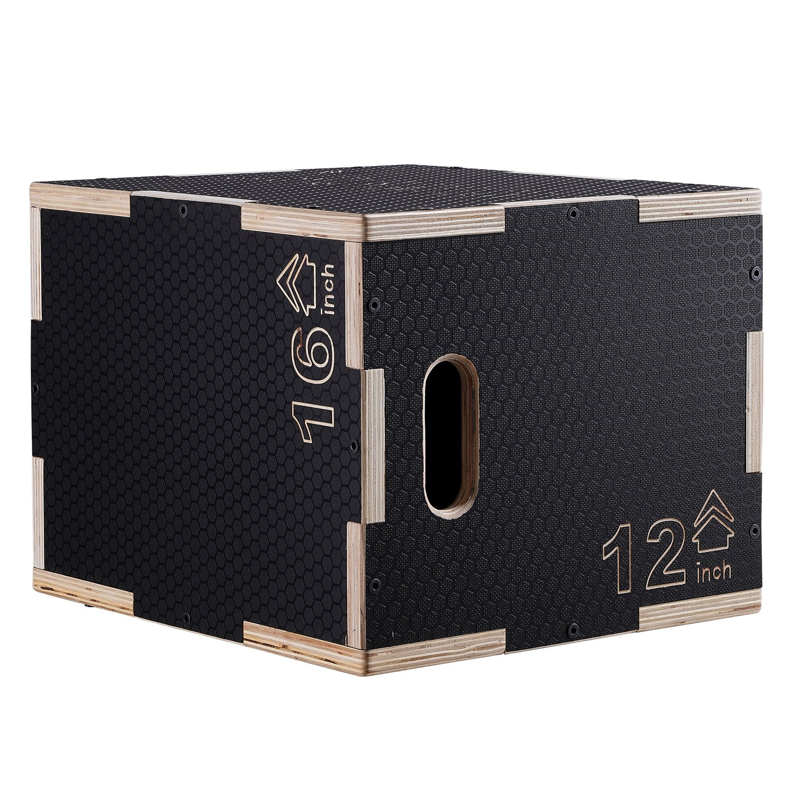 Basketball & Basketball Accessories: VEVOR 3 in 1 Plyometric Jump Box, 16/14/12 Inch Wooden Plyo Box, Platform & Jumping Agility Box, Anti-Slip Fitness Exercise Step Up Box for Home Gym Training, Conditioning Strength Training, Black