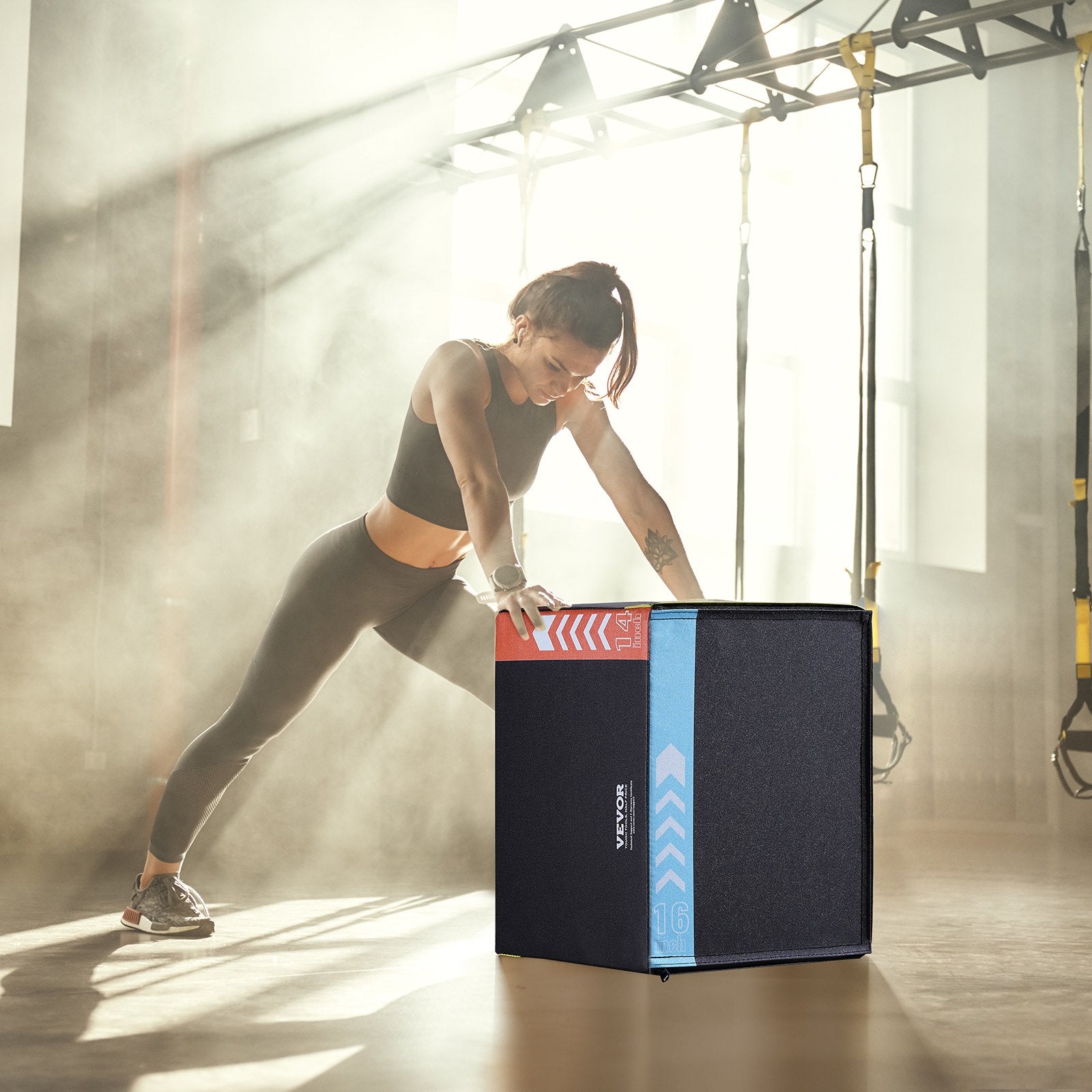 Basketball & Basketball Accessories: VEVOR 3 in 1 Plyometric Jump Box, 16/14/12 Inch Cotton Plyo Box, Platform & Jumping Agility Box, Anti-Slip Fitness Exercise Step Up Box for Home Gym Training, Conditioning Strength Training, Black