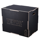 Basketball & Basketball Accessories: VEVOR 3 in 1 Plyometric Jump Box, 30/24/20 Inch Wooden Plyo Box, Platform & Jumping Agility Box, Anti-Slip Fitness Exercise Step Up Box for Home Gym Training, Conditioning Strength Training, Black
