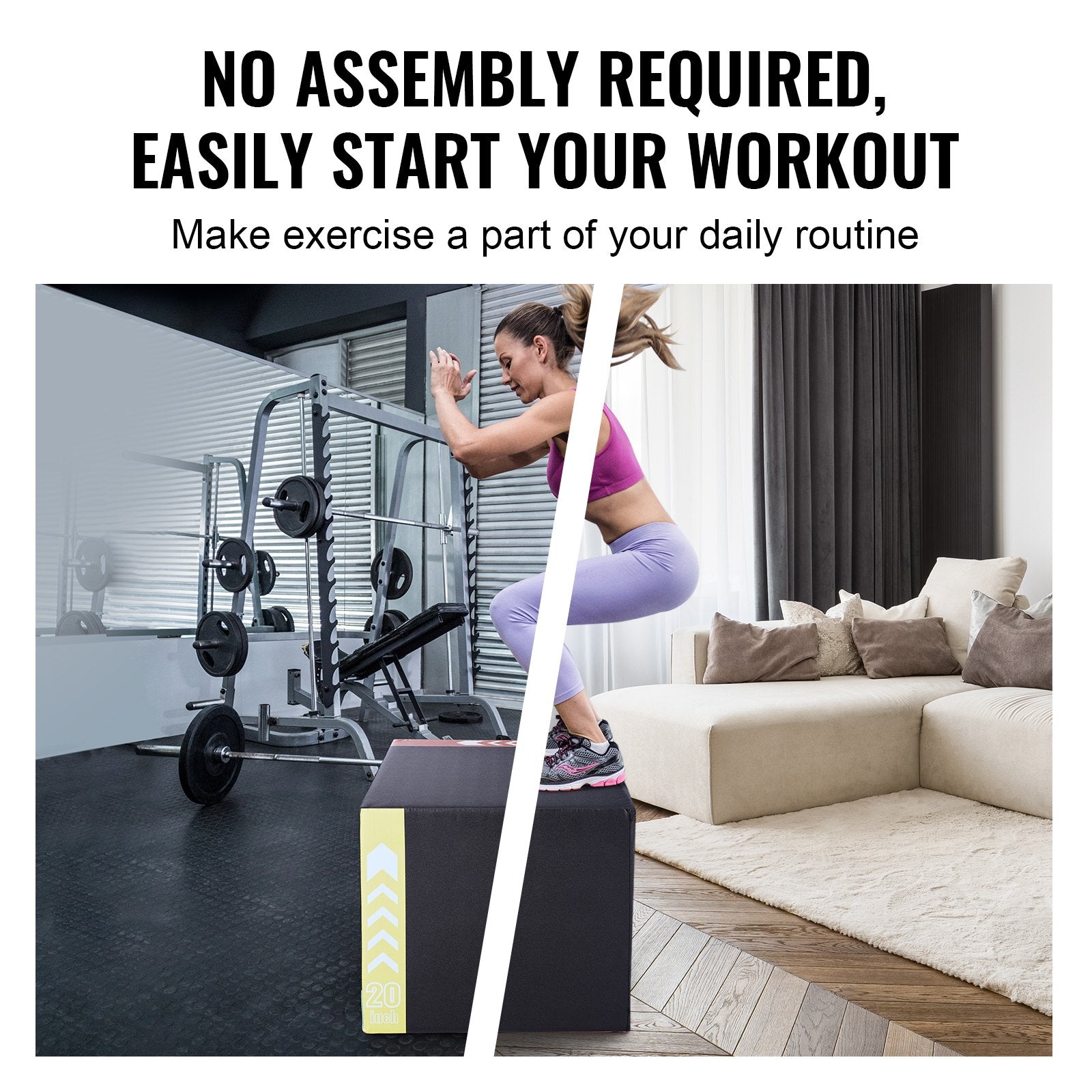 Basketball & Basketball Accessories: VEVOR 3 in 1 Plyometric Jump Box, 30/24/20 Inch Foam Plyo Box, Platform & Jumping Agility Box, Anti-Slip Fitness Exercise Step Up Box for Home Gym Training, Conditioning Strength Training, Black