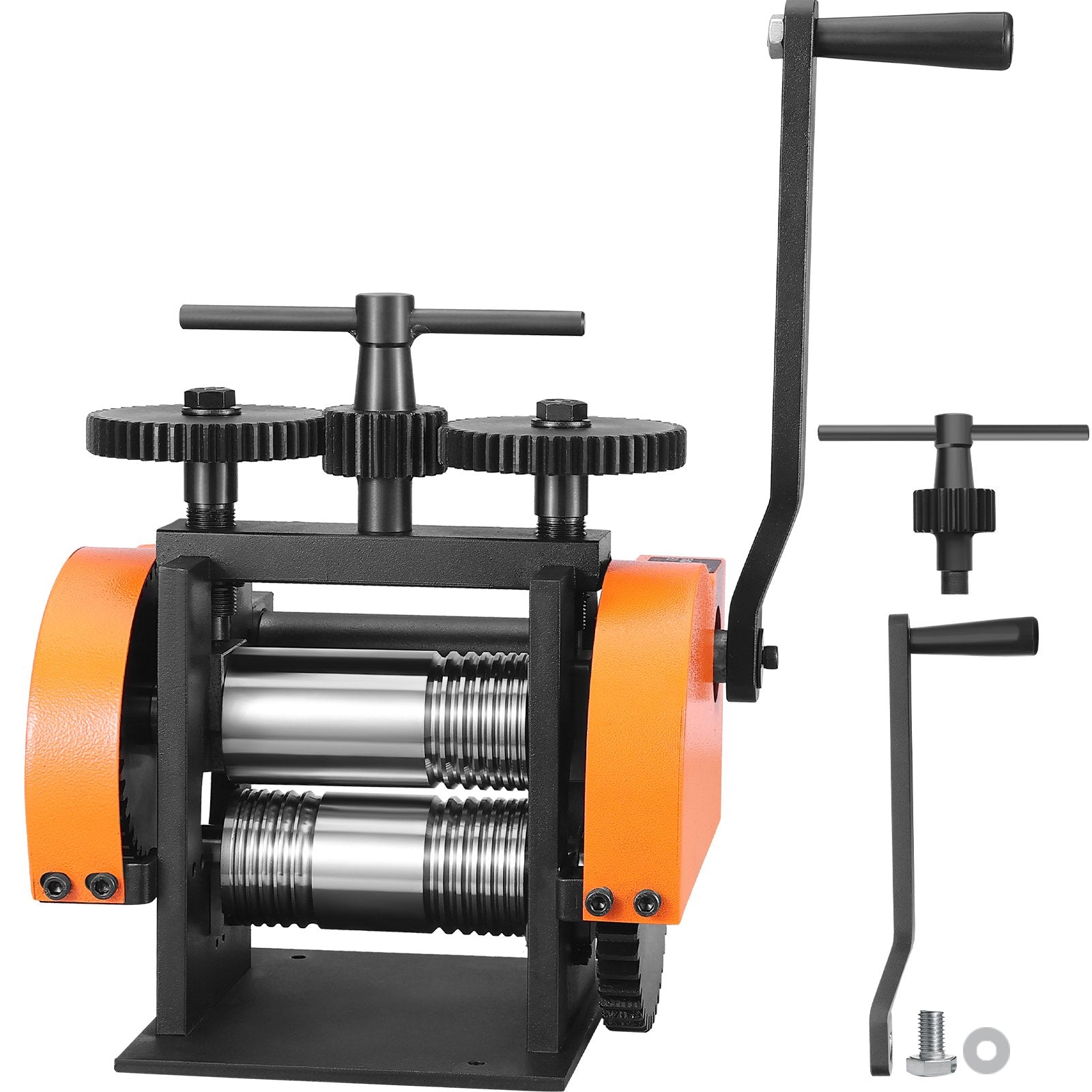 Saw Accessories: VEVOR Rolling Mill, 1.77"/45 mm Jewelry Rolling Mill Machine, 1: 2.4 Gear Ratio, 3-in-1 Multi-function Rolling Mill, 0-6 mm Press Thickness for Metal Jewelry Making Sheet Square Wire Semicircle