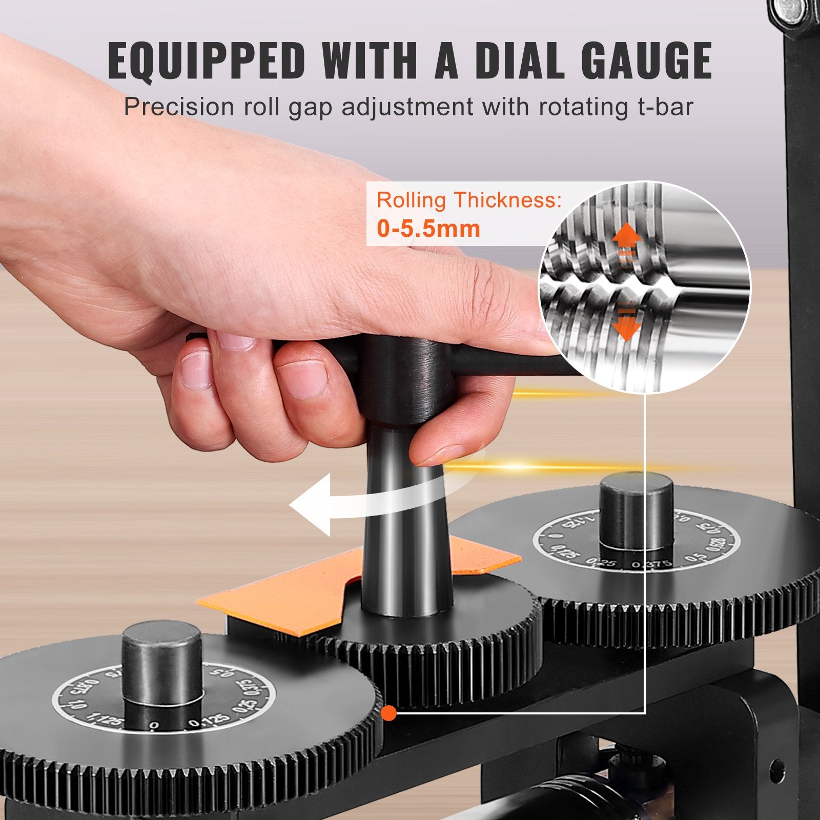 Gardening Tools: VEVOR Rolling Mill, 2.24"/57 mm Jewelry Rolling Mill Machine, 1: 2 Gear Ratio, 3-in-1 Multi-function Rolling Mill, 0-5.5 mm Press Thickness for Metal Jewelry Making Sheet Square Wire Elliptical