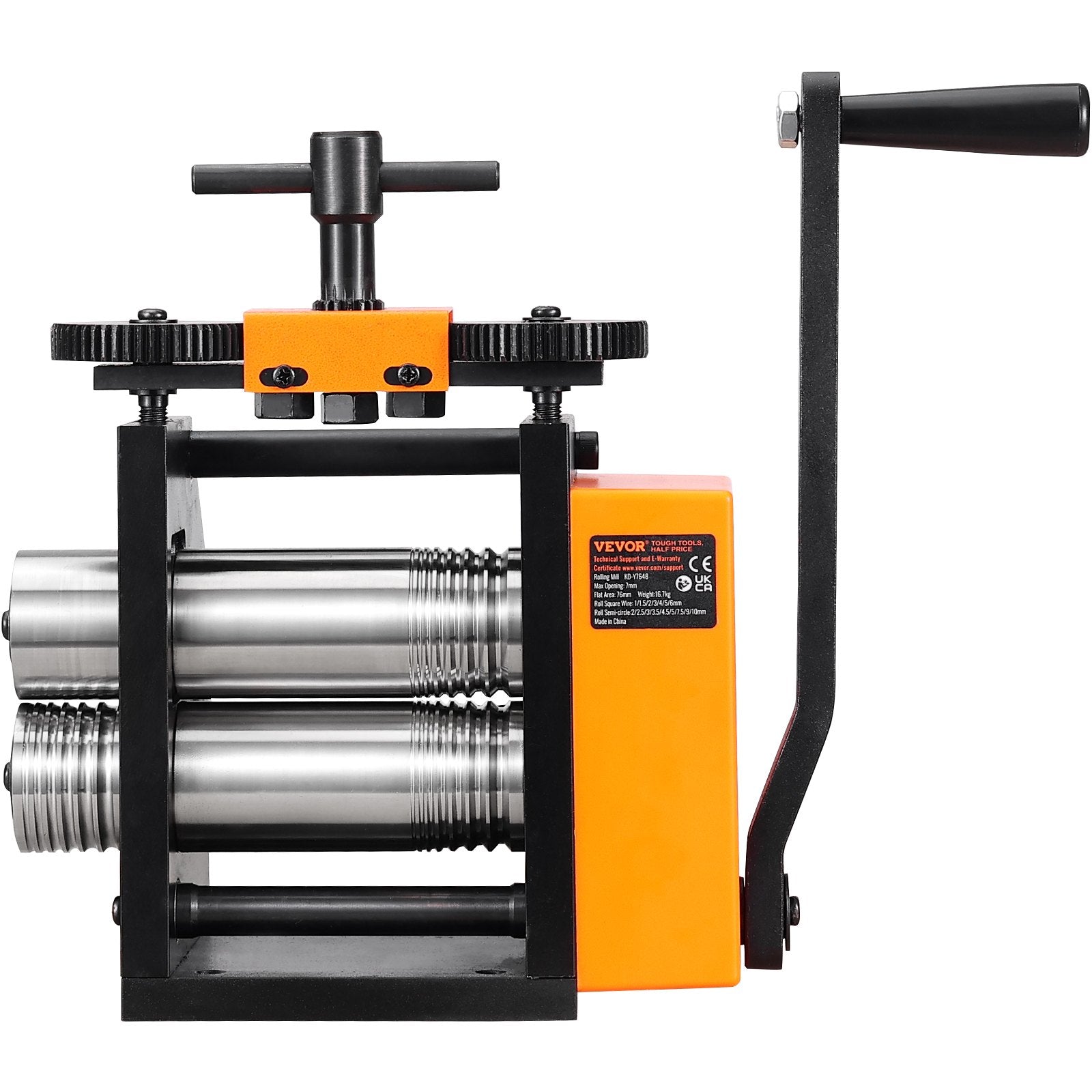 Gardening Tools: VEVOR Rolling Mill, 2.95"/75 mm Jewelry Rolling Mill Machine, 1: 2 Gear Ratio, 3-in-1 Multi-function Rolling Mill, 0.03-6.5mm Press Thickness for Metal Jewelry Making Sheet Square Wire Semicircle