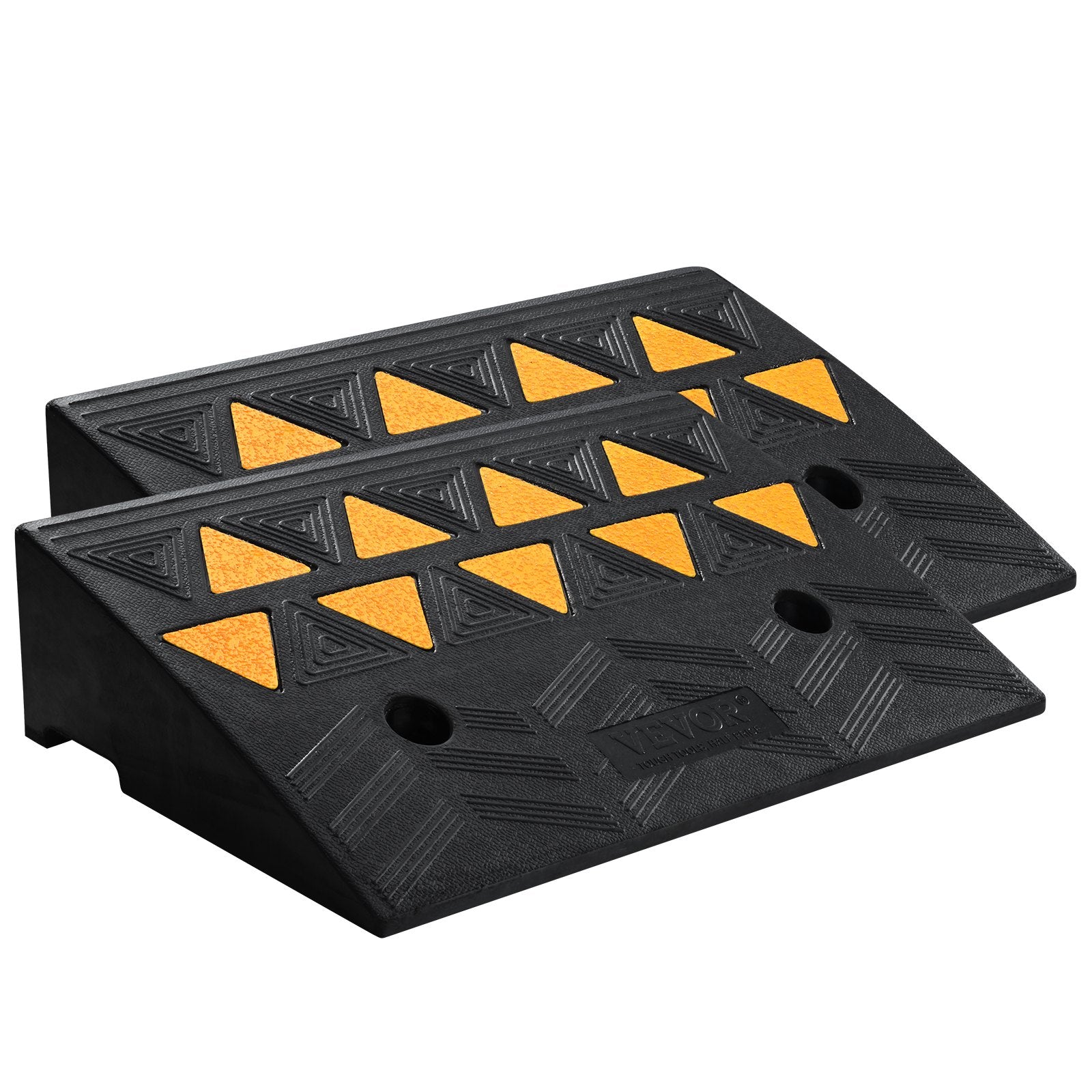 Automotive Loading Ramps: VEVOR Rubber Curb Ramp 2 Pack, 12.7 cm Rise Height Heavy-Duty 15 tons Load Capacity Threshold Ramps, Driveway Ramps with Stable Grid Structure for Cars, Wheelchairs, Bikes, Motorcycles