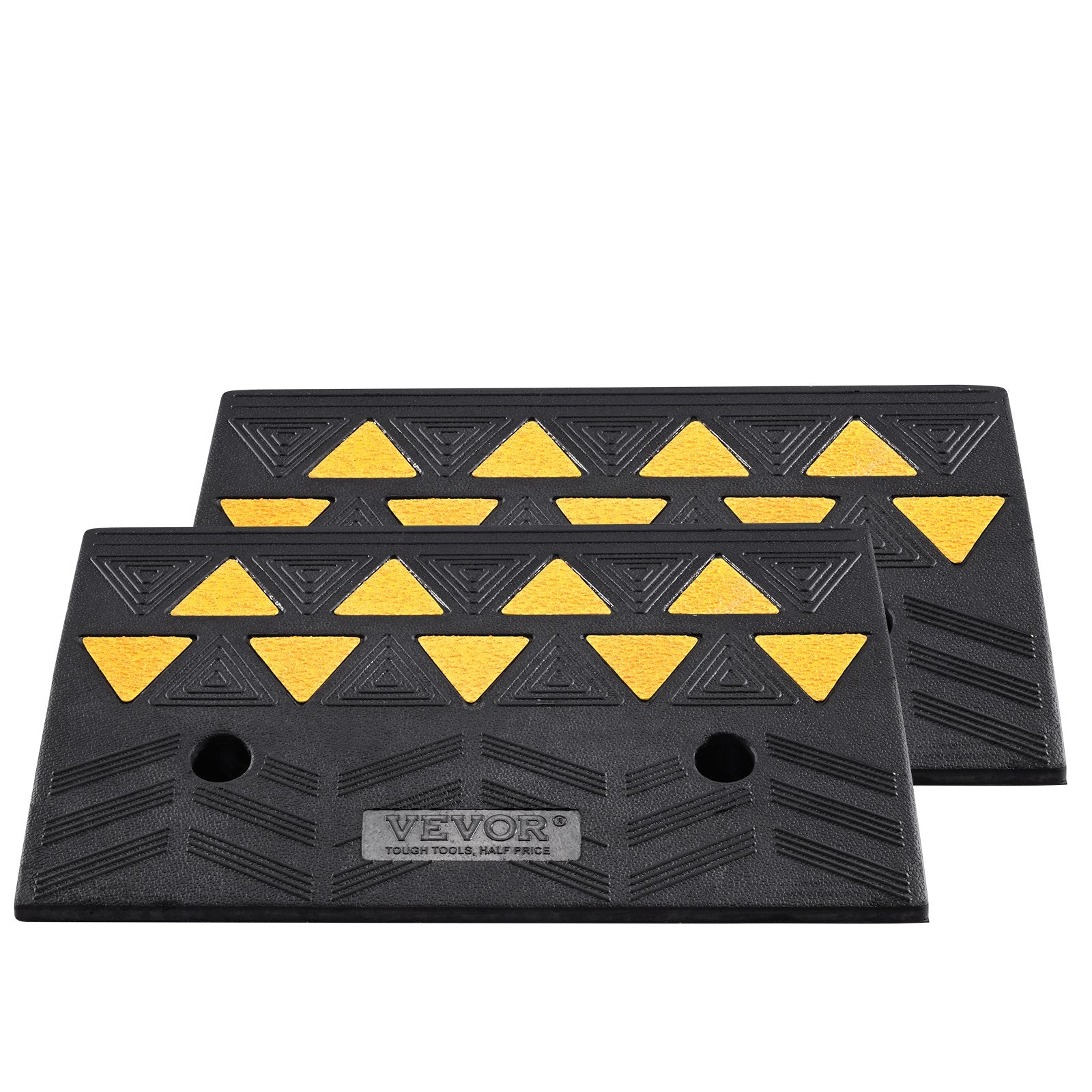 Automotive Loading Ramps: VEVOR Rubber Curb Ramp 2 Pack, 12.7 cm Rise Height Heavy-Duty 15 tons Load Capacity Threshold Ramps, Driveway Ramps with Stable Grid Structure for Cars, Wheelchairs, Bikes, Motorcycles