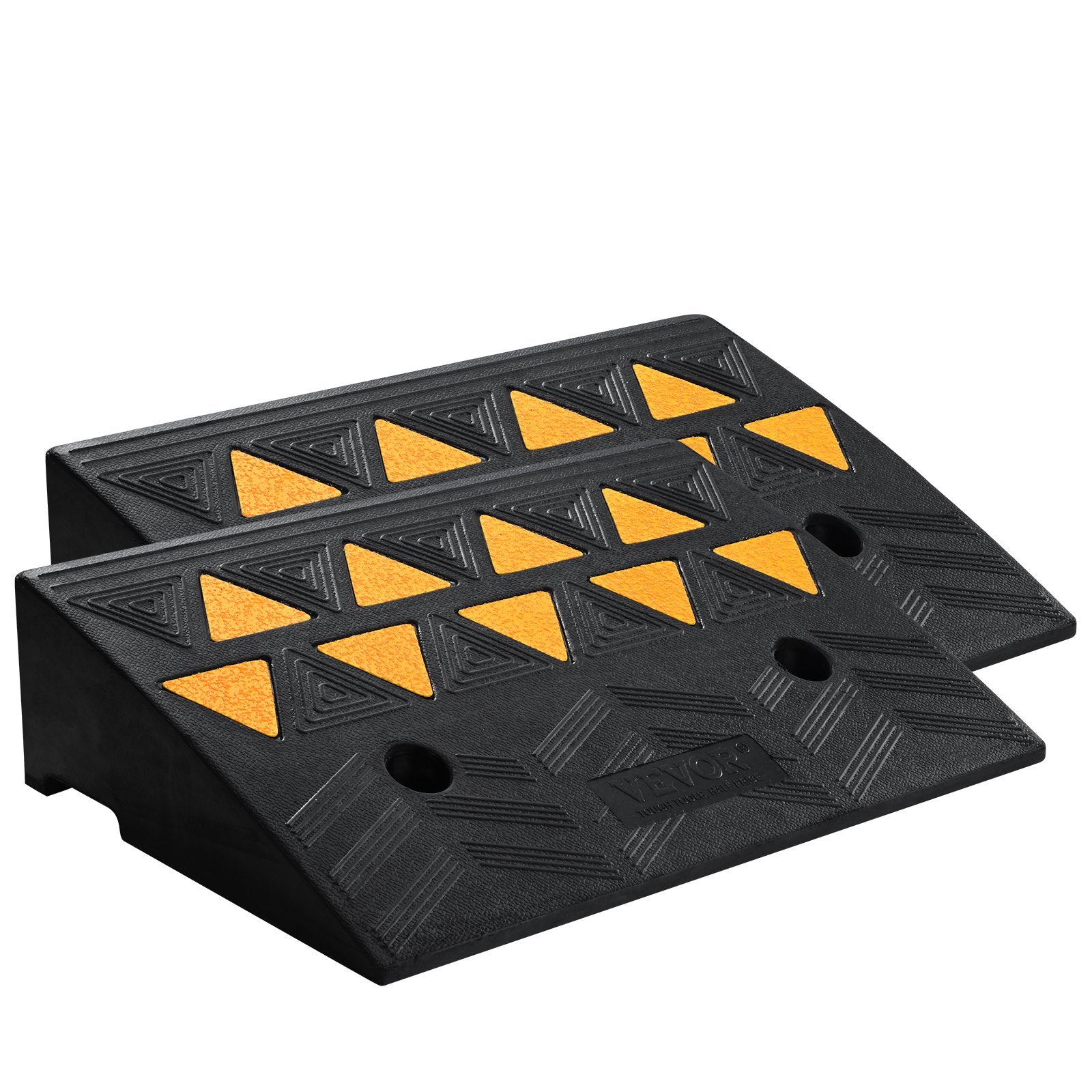 Automotive Loading Ramps: VEVOR Rubber Curb Ramp 2 Pack, 12.7 cm Rise Height Heavy-Duty 15 tons Load Capacity Threshold Ramps, Driveway Ramps with Stable Grid Structure for Cars, Wheelchairs, Bikes, Motorcycles