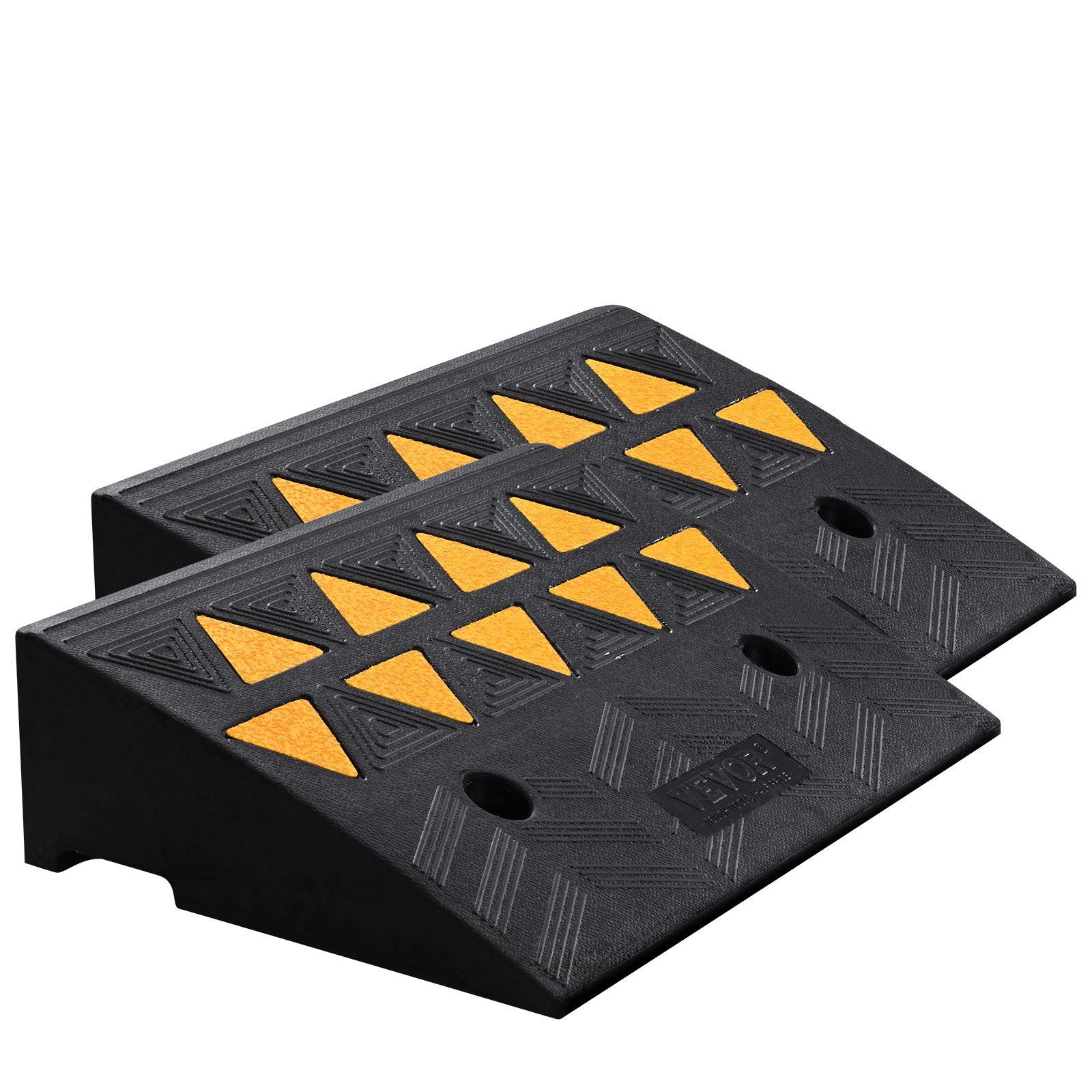 Automotive Loading Ramps: VEVOR Rubber Curb Ramp 2 Pack, 12.7 cm Rise Height Heavy-Duty 15 tons Load Capacity Threshold Ramps, Driveway Ramps with Stable Grid Structure for Cars, Wheelchairs, Bikes, Motorcycles